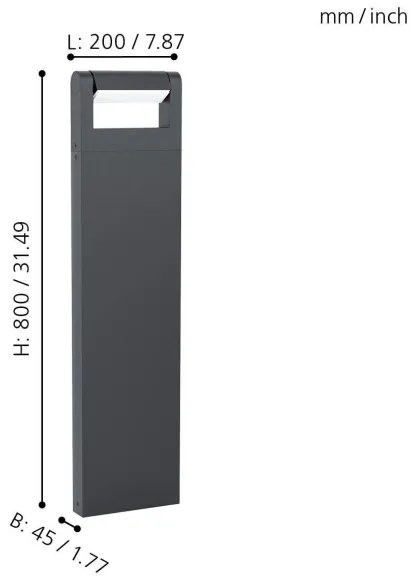 Eglo 98708 - Lampă exterior LED BRIANZA LED/4,8W/230V IP44