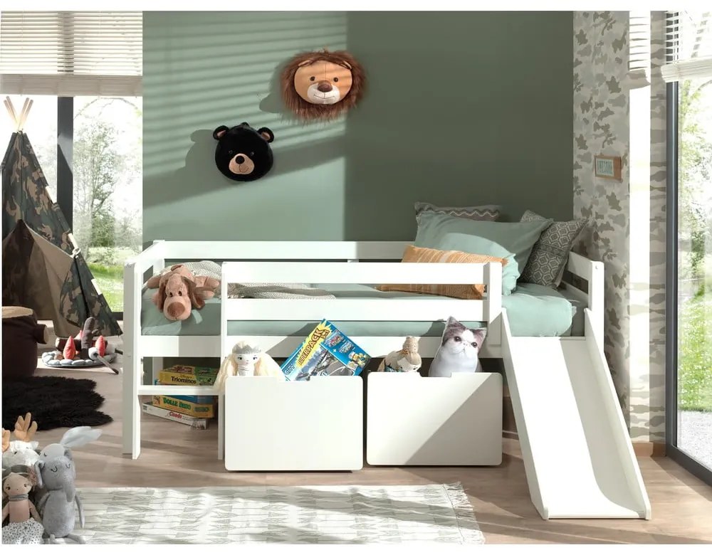 Sertare pentru sub pat de copii albe 2 buc. Pino – Vipack