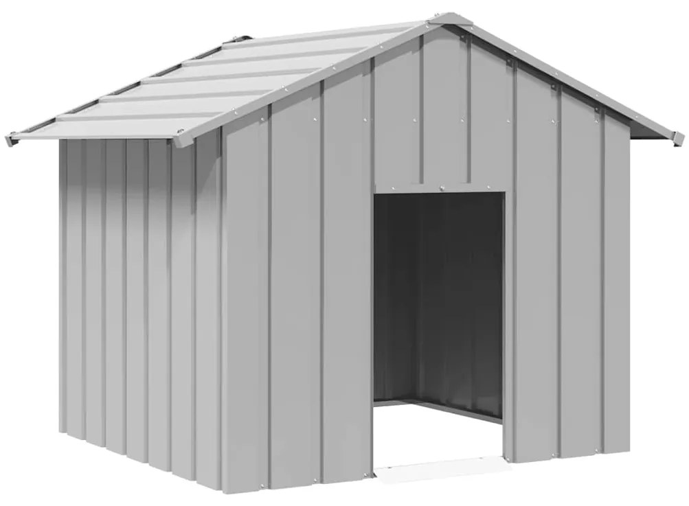 vidaXL Casă pentru câini cu acoperiș 131x101x102 cm oțel galvanizat
