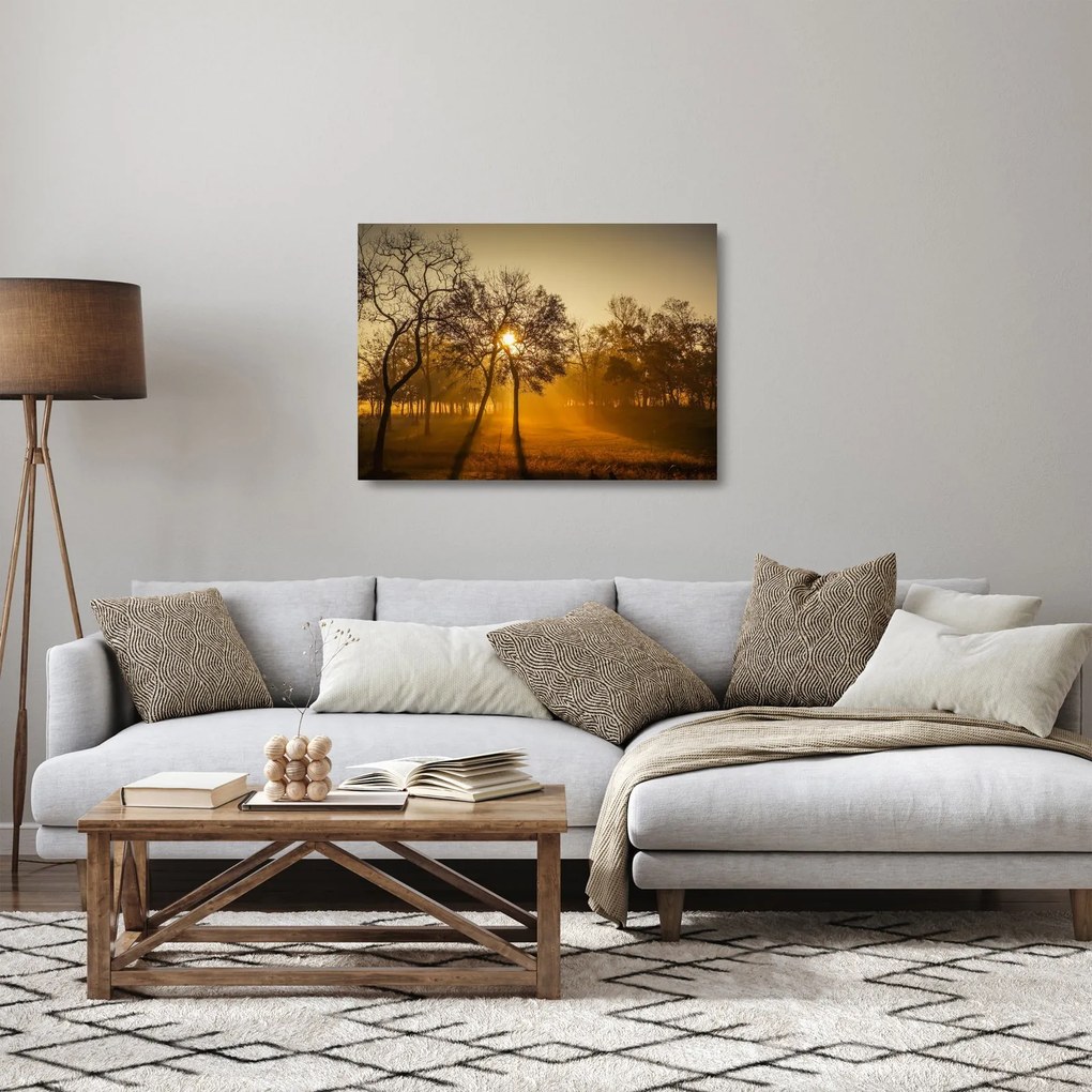 Tablou pe sticlă - Răsărit de soare (70x50 cm)