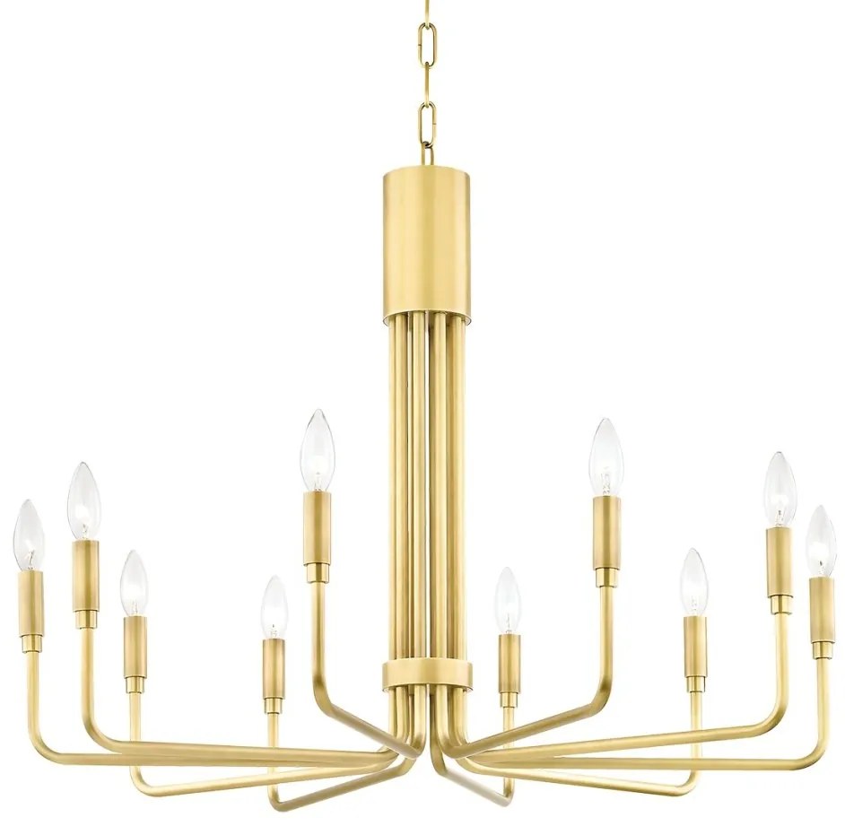 Candelabru design minimalist BRIGITTE alama antichizata, cu 10 surse de lumina