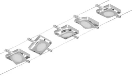 Paulmann 94420 - Set 5xLED/4,5W sistem complet cu cablu MAC 230V crom mat