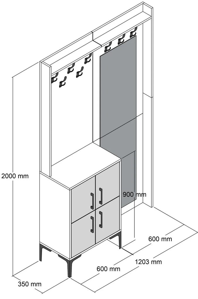 Mobilier hol Betina BC (Nuc + Alb). 1088694