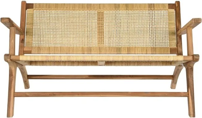Bancheta din lemn de tec si rattan," Tequra"