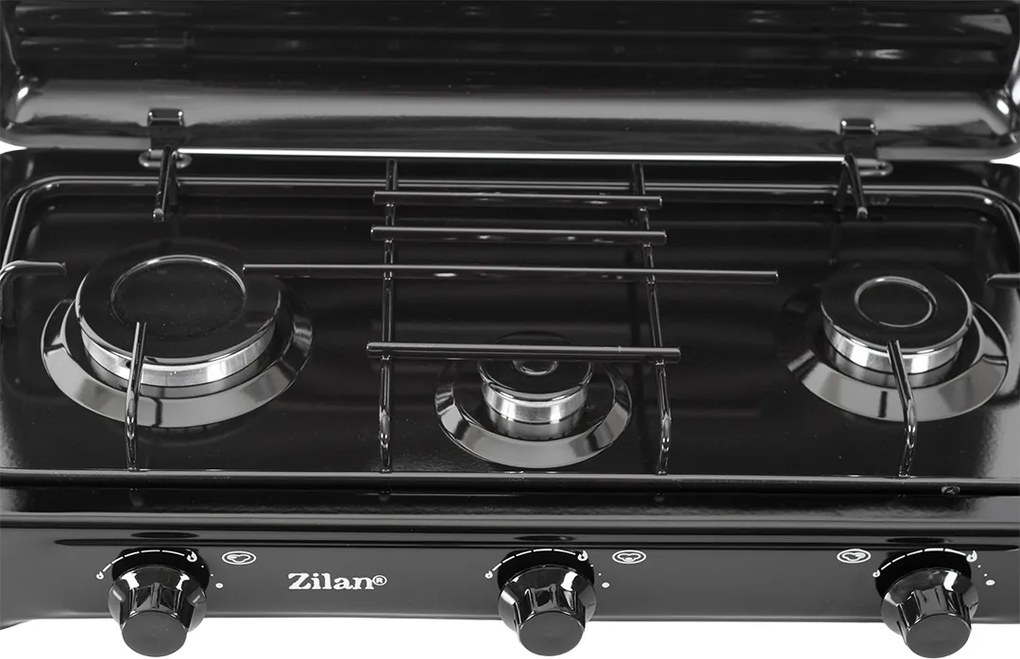 Aragaz cu 3 ochiuri ZILAN ZLN0032N,culoare negru utilizare numai GPL butelie,