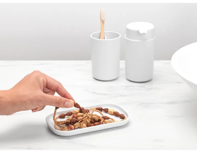 Set accesorii baie Brabantia ReNew 1003492, 3 piese, 250 ml, Rezistent la coroziune, Alb