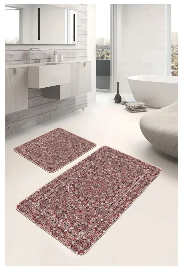 Covorașe de baie maro 2 buc. din catifea 60x100 cm – Mila Home