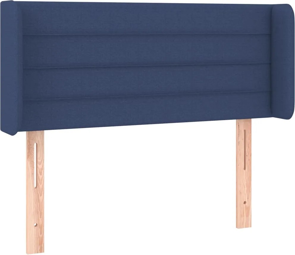 vidaXL Tăblie de pat cu aripioare albastru 93x16x78/88 cm textil