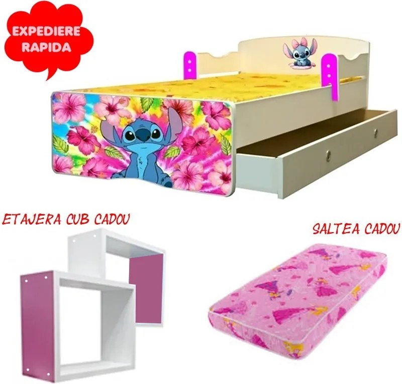 Pat copii Stich cu saltea si sertar