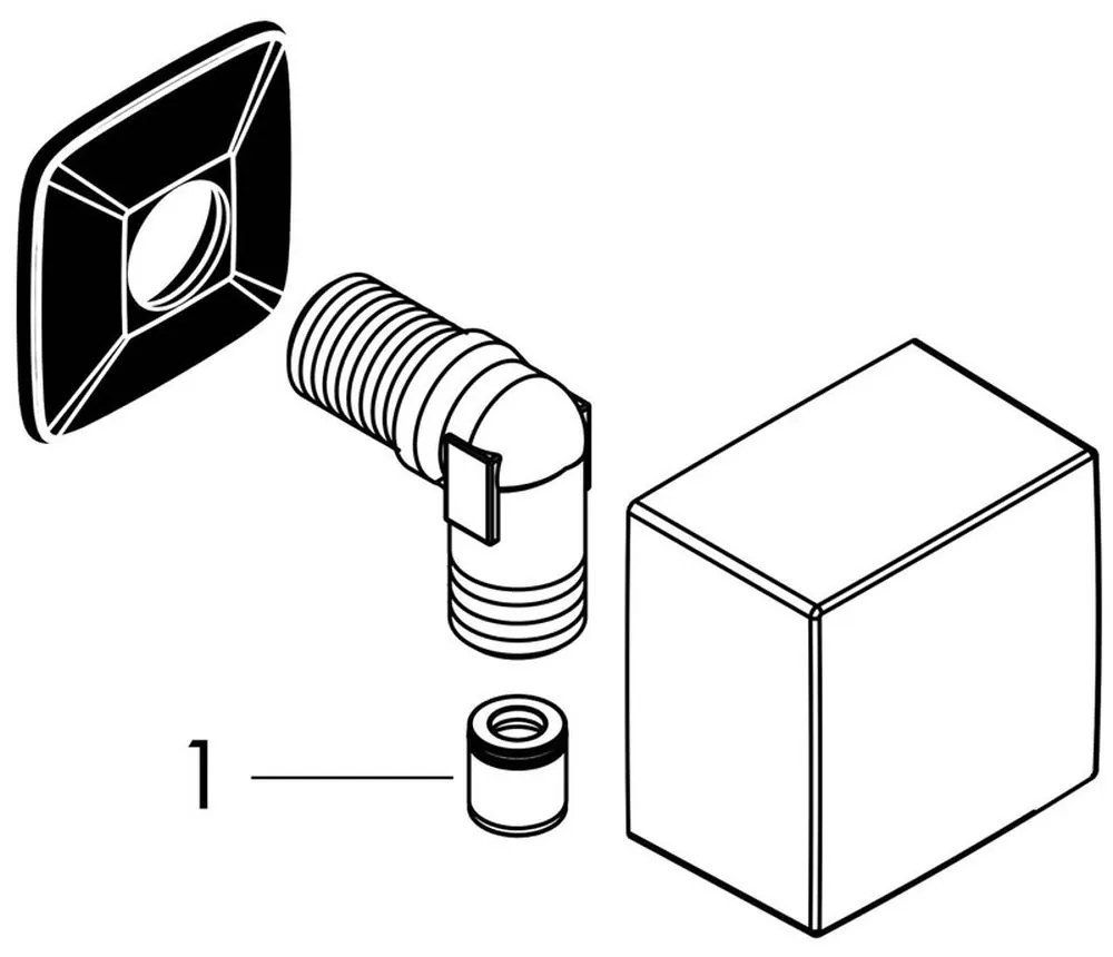 Conector furtun de dus Square cu supapa de retinere, bronz periat Bronz periat