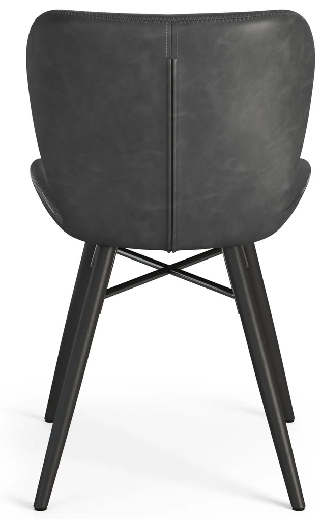 MAZZONI EXPORT ALTEA Piele ecologică Neagră (Gri închis)/picioare negre - SCAUN MODERN PENTRU LIVING/SUFRAGERIE/BUCĂTĂRIE/BIROU