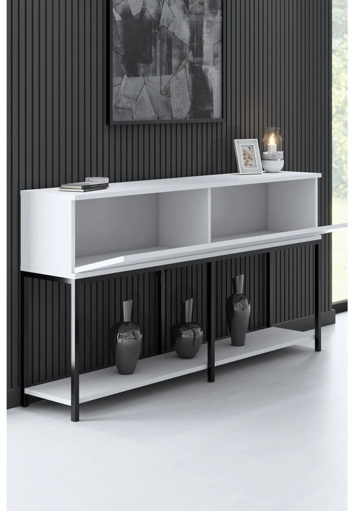 Măsuță consolă Vibubi 1 (negru + alb) . 1093379