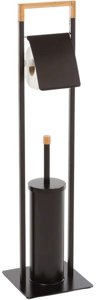 Suport pentru hârtie igienică cu perie Spirella Chic 75 x 19 x 19 cm, negru