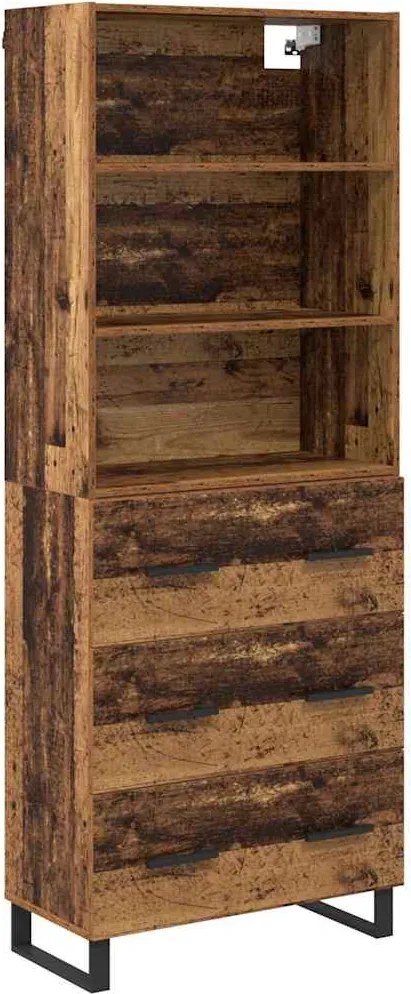 vidaXL Bufet cu sertar Lemn vechi 69,5 x 34 x 180 cm Lemn compozit