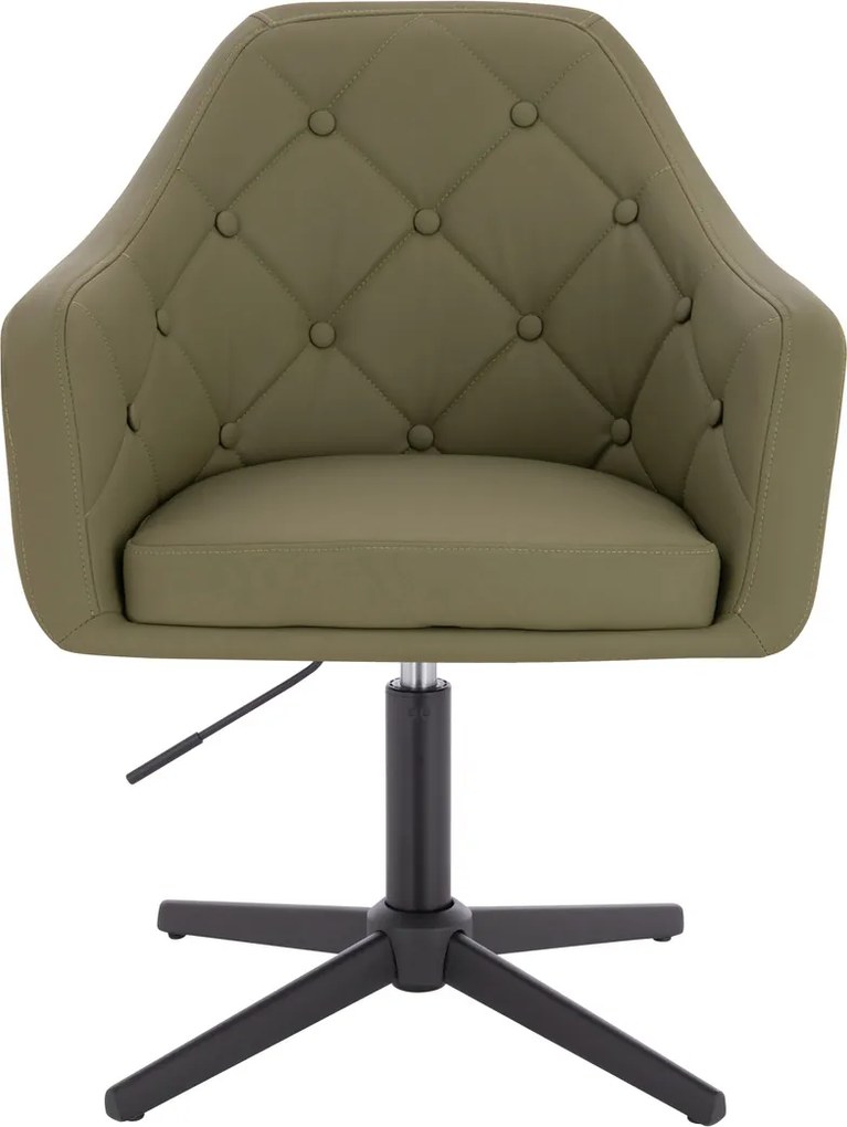 HR831CROSS Scaun Khaki Piele Ecologica Premium Soft cu Bază Neagră