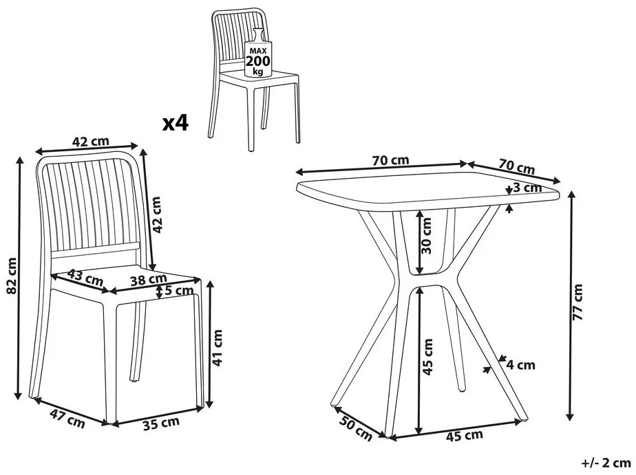 Set mobilier balcon Sinnamon (alb). 1075855