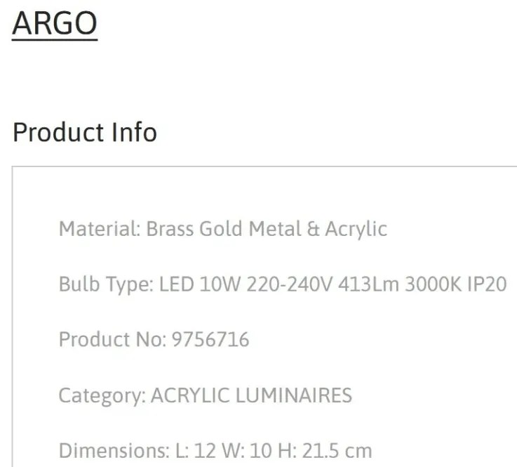 Aplica LED de perete design modern ARGO