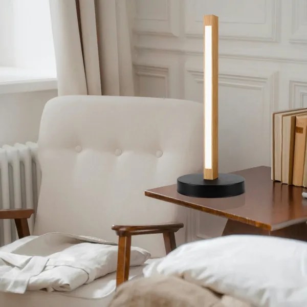 Lampă LED de birou VERDE LED/10W/230V 3000K stejar/negru