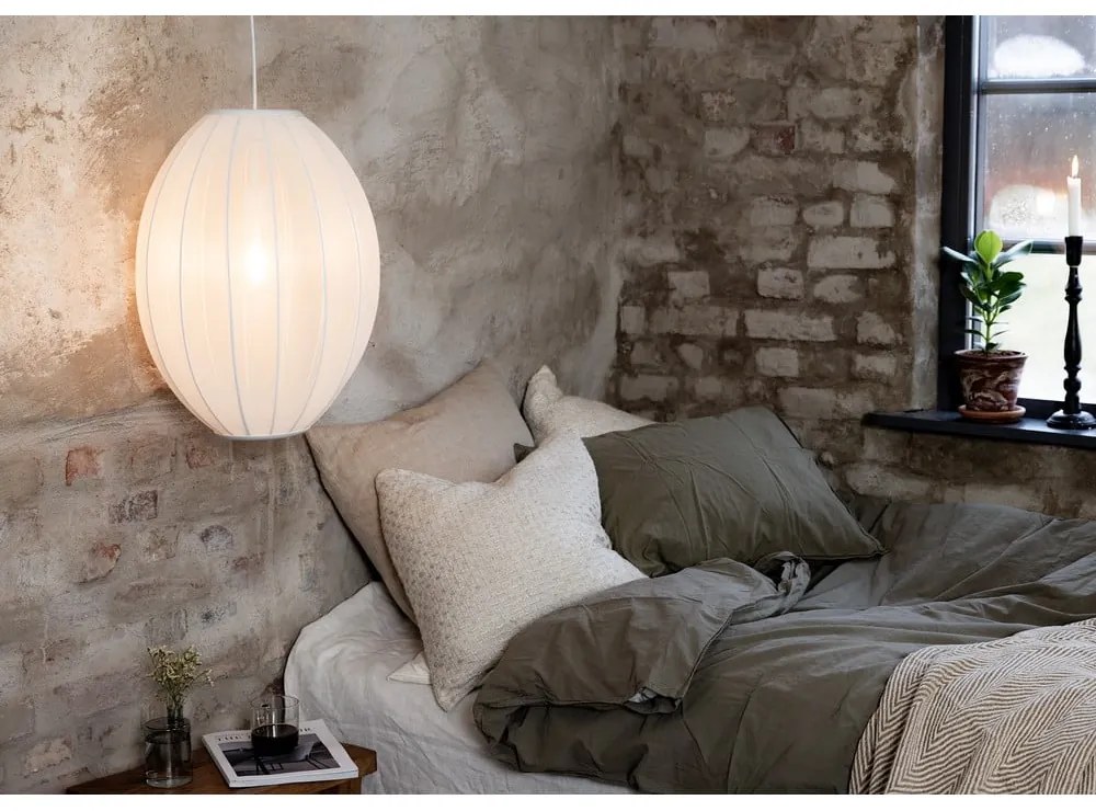 Lustră albă cu abajur textil ø 40 cm Florence – Markslöjd