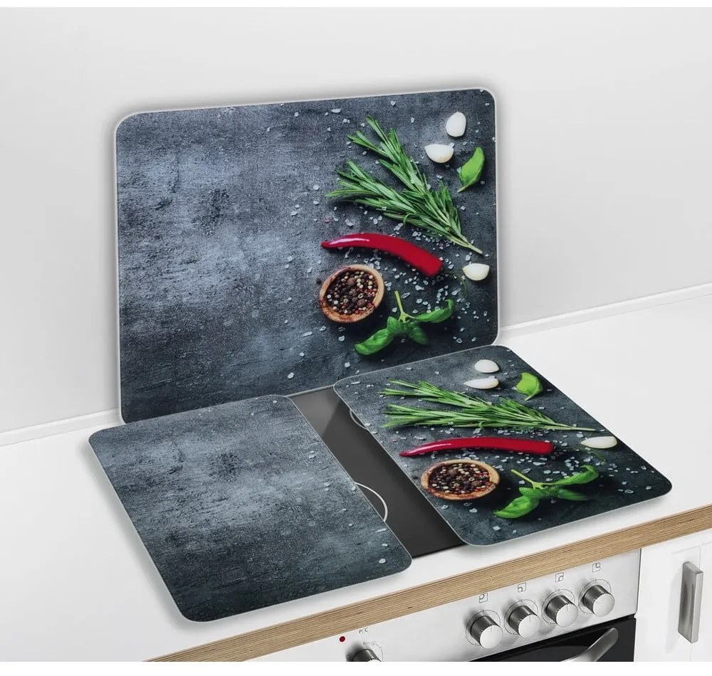 Protecție din sticlă temperată pentru peretele de lângă aragaz 50x56 cm Rosemary - Maximex