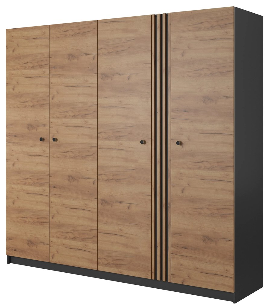 Dulap de haine Dalde 220 (Stejar craft auriu + antracit). 1071346