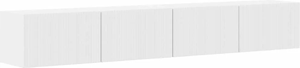 vidaXL Dulap TV de perete Pe perete 2 pcs Alb Lucios 98 x 31 x 29,5 cm