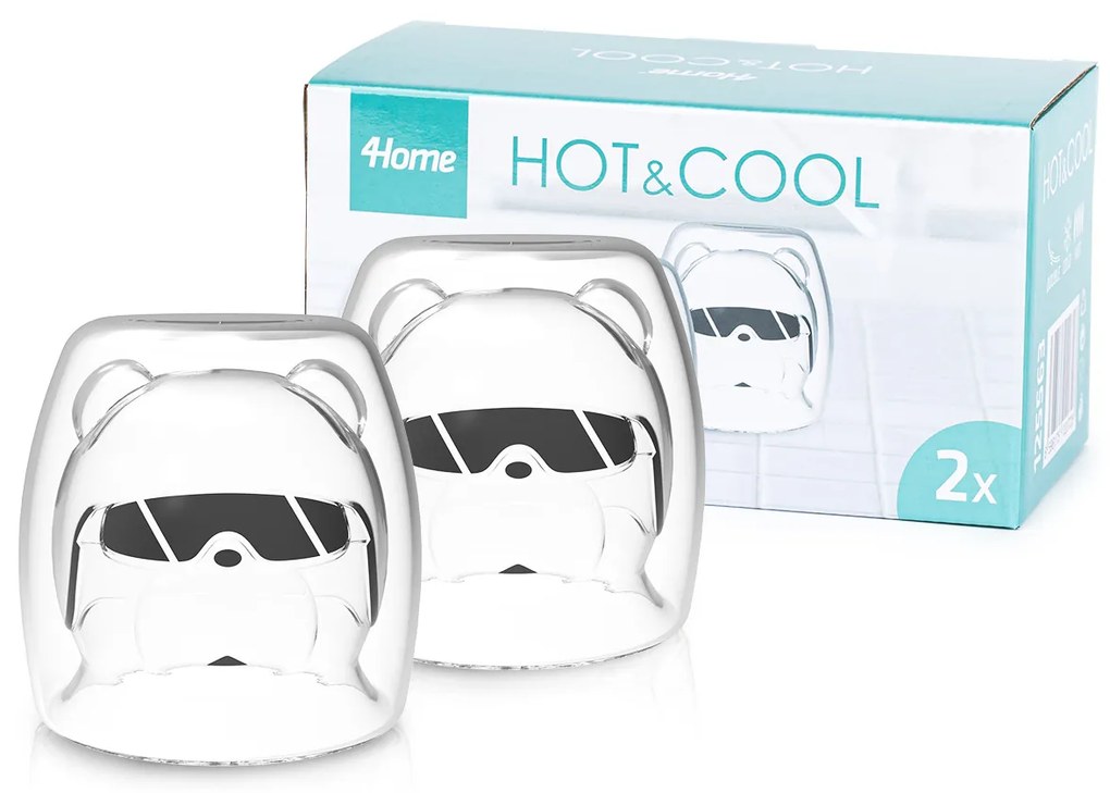 Pahare termo 4Home Hot&Cool Polar Bear 200 ml, 2 buc.