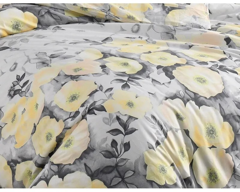 BedTex Lenjerie de pat din bumbac Alisa galbenă,140 x 220 cm, 70 x 90 cm