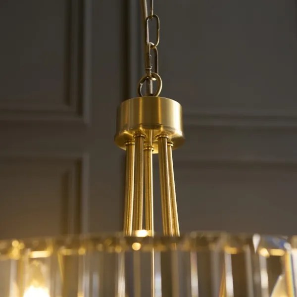 Endon 119610 - Candelabru VISCONTI cu lanț, 5 x E14, 6 W, 230 V, alamă