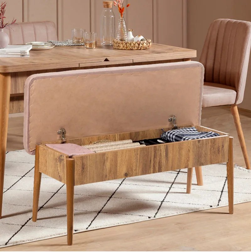 Set mobilier sufragerie Vlasta 1 (pin atlantic + bej) (pentru 4 persoane). 1072379