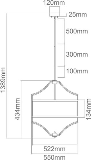 Open Design OR80919 - Lustră pe tijă STESSO 4xE27/15W/230V Ø 55 cm crom/alb lucios