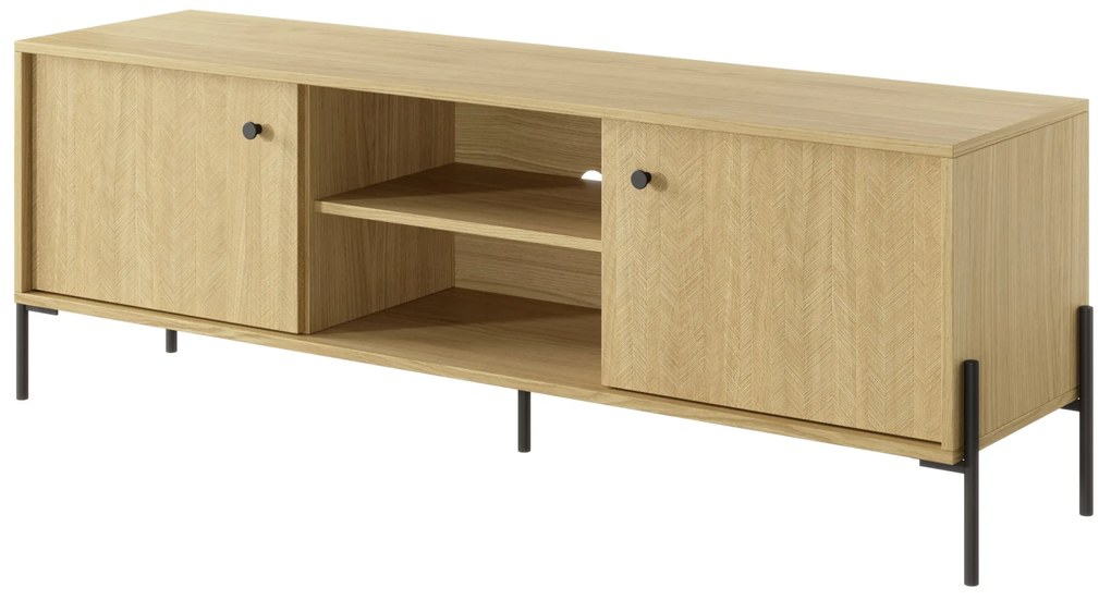 Masă TV/Dulap Scandia 153 2D (Stejar scandi + jedlička scandi). 1071390