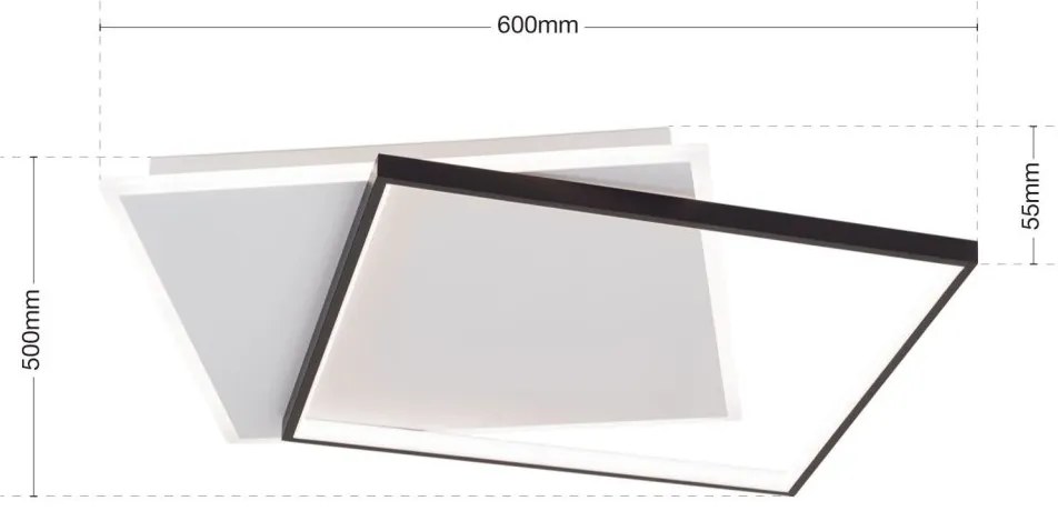 Plafoniera LED design slim EMANUEL negru/alb