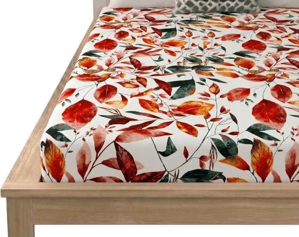 Cearsaf din microfibra AUTUMN LEAVES colorat 180x200 cm