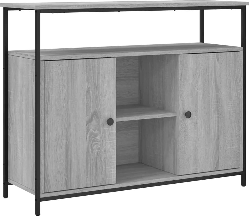 vidaXL Servantă, gri sonoma, 100x35x80 cm, lemn compozit