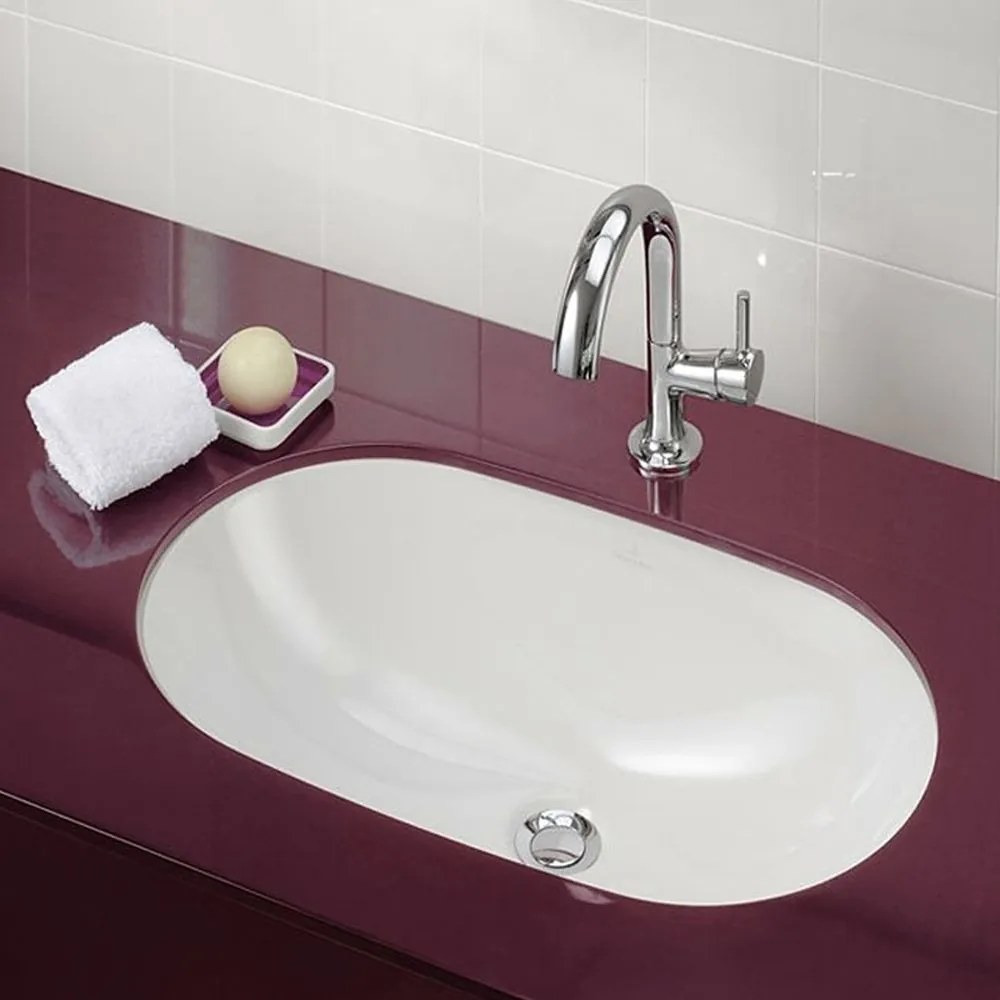 Lavoar baie incastrat alb lucios 58 cm, oval, Villeroy  Boch Novo 580x370 mm