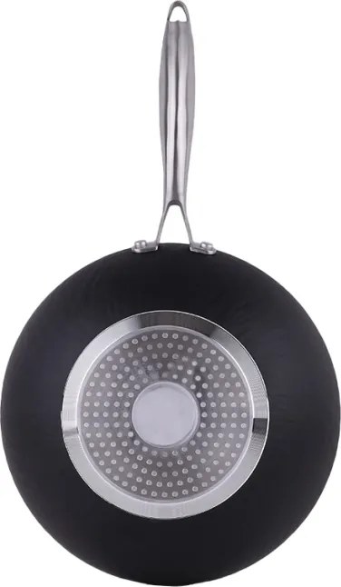 Tigaie Wok Zilan ZLN0934, Diametru 28 cm, 7 straturi de material, Maner nituit, Compatibil cuptor si masina de spalat vase