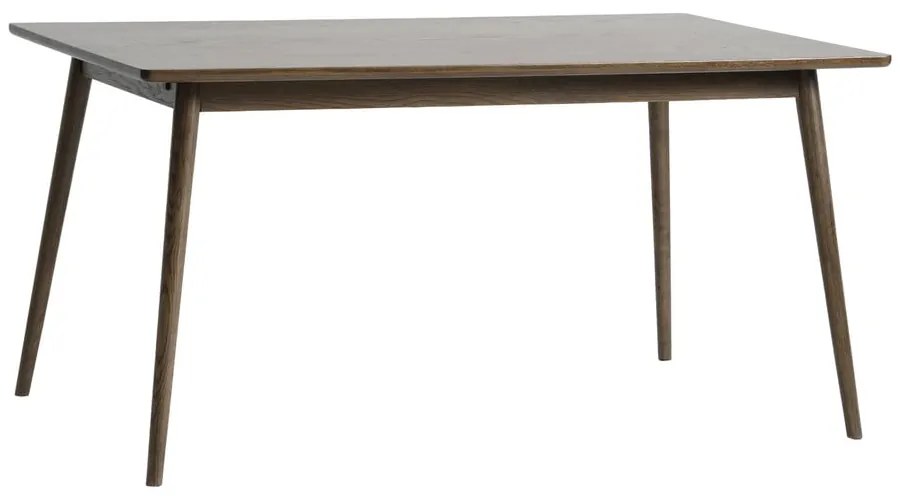 Masă de dining maro extensibilă cu blat cu aspect de lemn de stejar 150x90 cm Barrali – Unique Furniture