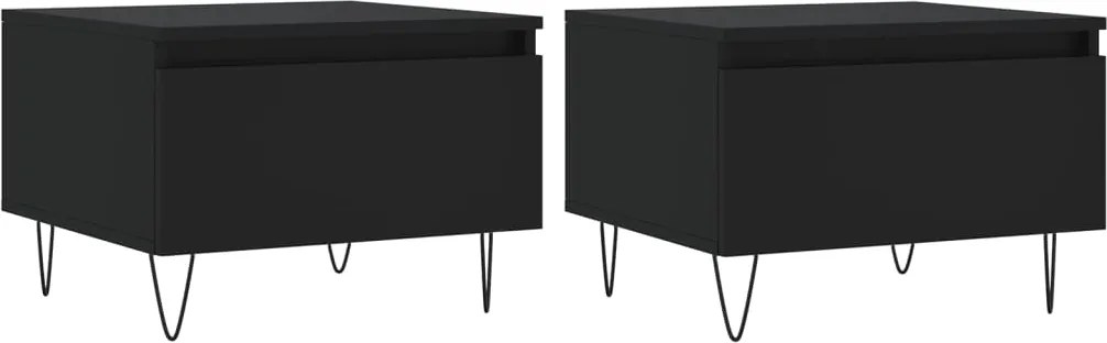 vidaXL Măsuțe de cafea, 2 buc., negru, 50x46x35 cm, lemn prelucrat