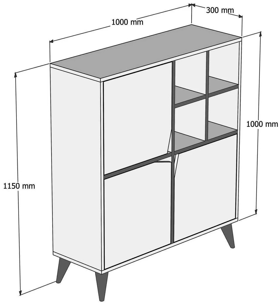 Dulap Phoebe (Alb + albastru). 1088779