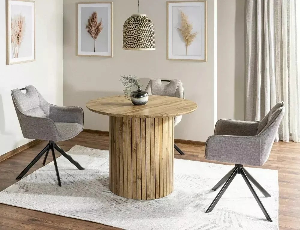 Masa rotunda Socrates stejar artizan/stejar artizan ø100/h76 cm