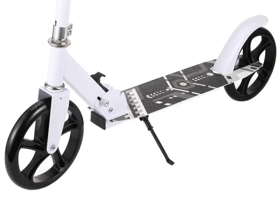 Trotineta copii si adolescenti NOVOKIDS™ Fusion EVO PRO, Maxim 100 kg, Functie Super Brake, Maner reglabil pe inaltime, Diametru roata 200 mm, Alb