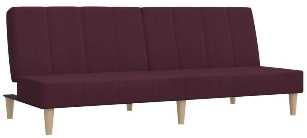 Canapea extensibila cu 2 locuri, violet, textil Violet, Fara scaunel pentru picioare Fara scaunel pentru picioare