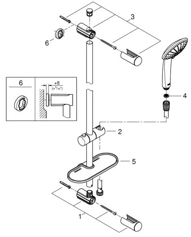 GROHE 27227001 - Set de duș EUPHORIA 900 mm, crom lucios