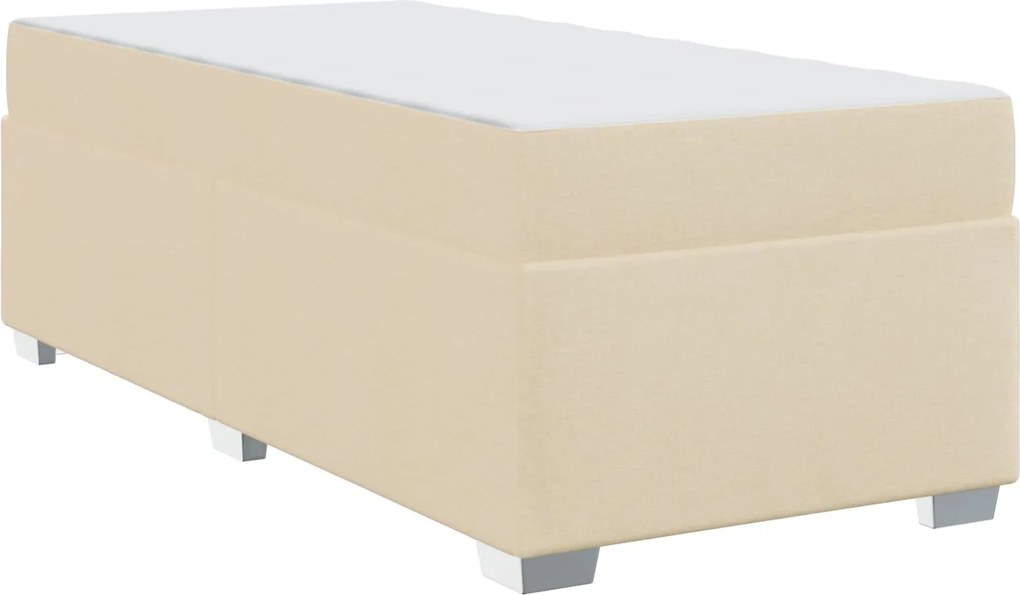 vidaXL Cadru de pat cu saltea Crem 90 x 190 cm țesătură