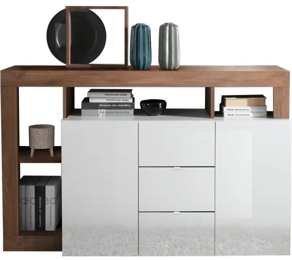 Comodă LENOR alb/stejar