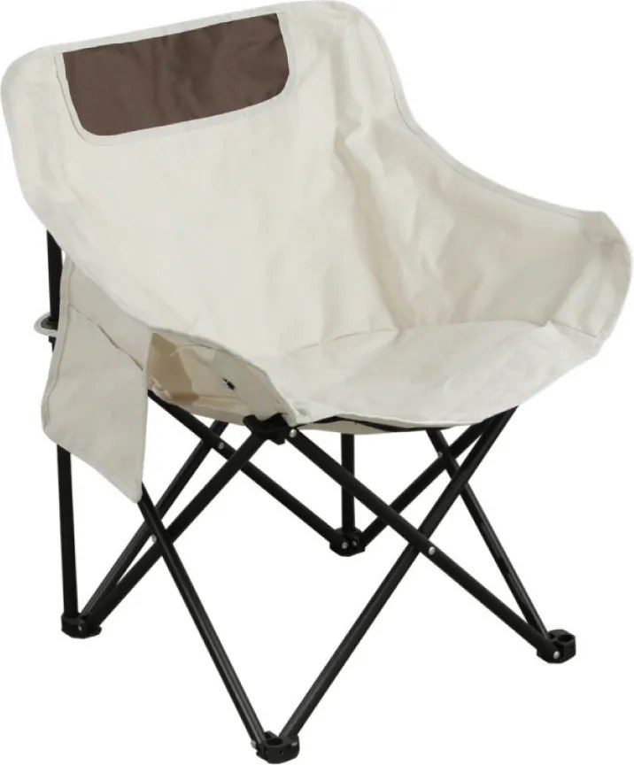 Scaun camping URAO, bej/negru, tesatura/metal, 58x51x66 cm