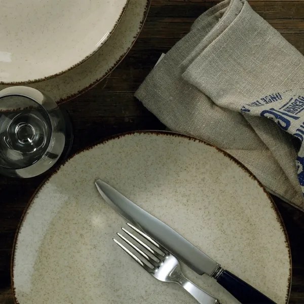 Set de masă 18 piese bej/porțelan