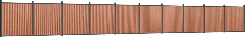 vidaXL Panou pentru gard, maro, 1737x186 cm, WPC