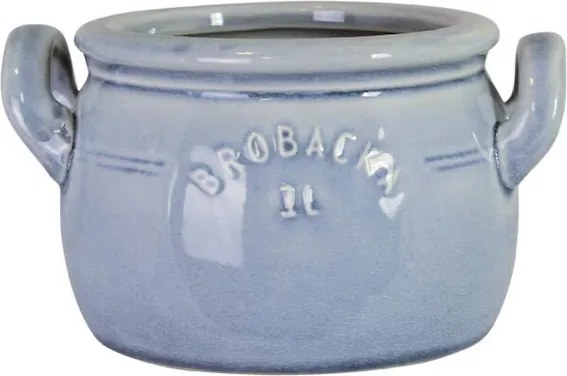 Ghiveci din ceramică glazurată manual 1L bleu deschis jos, „Brobacka"